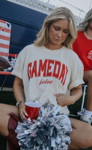 charlie southern: gameday feeling t shirt - red