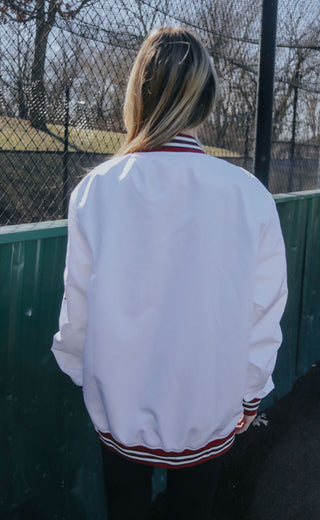 arkansas bomber jacket - white
