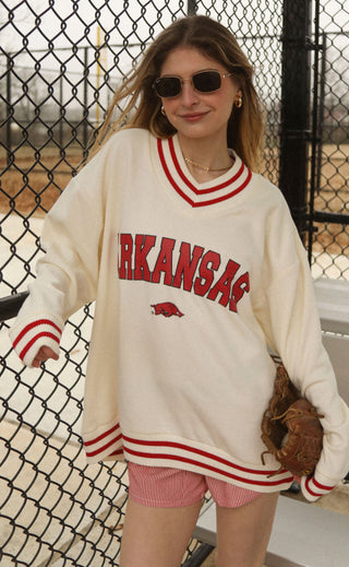 charlie southern: arkansas letterman pullover