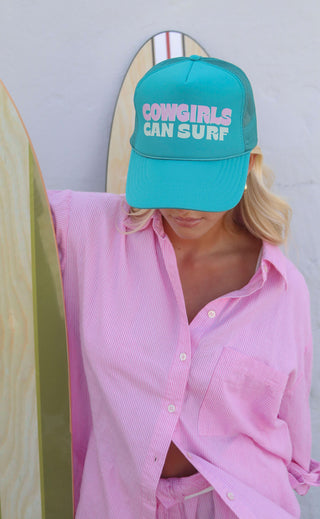 charlie southern: cowgirls can surf trucker hat