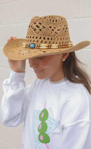 little miss cowgirl hat - khaki
