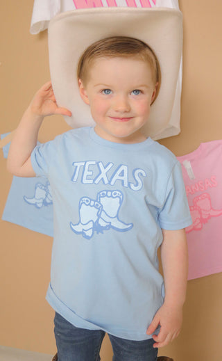 charlie southern: texas blue boots kids tee
