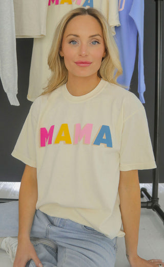 friday + saturday: mama color block t shirt