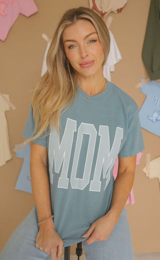 charlie southern: mom t shirt - blue