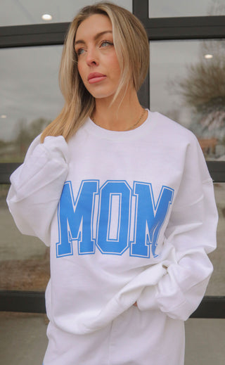 friday + saturday: mom sweatshirt - blue