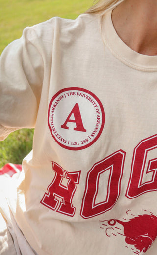 charlie southern: hogs badge t shirt