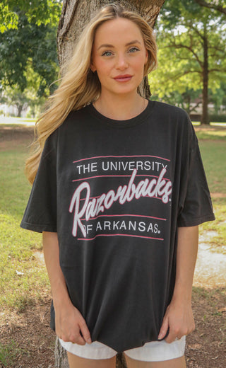 charlie southern: razorbacks retro script t shirt