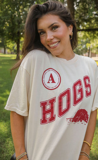 charlie southern: hogs badge t shirt