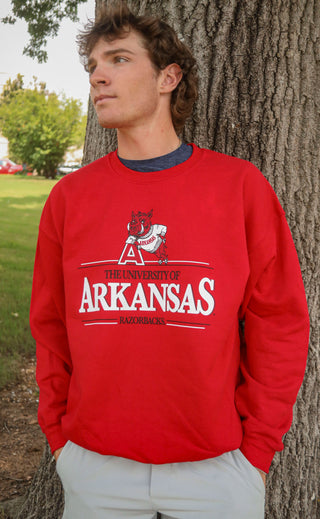 charlie southern: university of arkansas sweatshirt - red