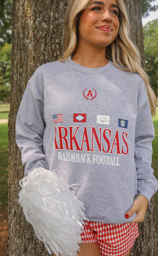 charlie southern: arkansas flag sweatshirt