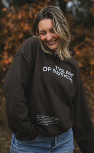 friday + saturday x jo johnson overby: the art of noticing sweatshirt