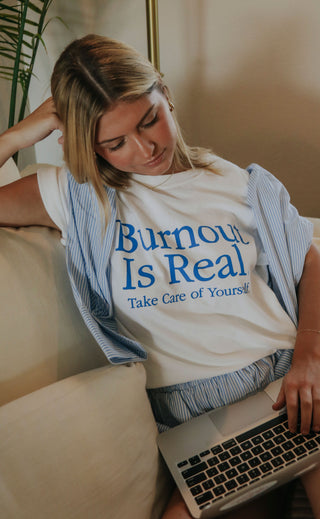 friday + saturday: burnout is real t shirt