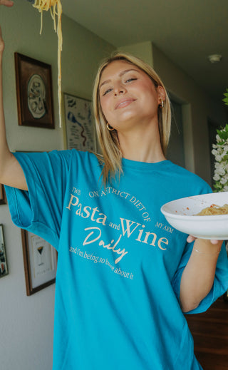 friday + saturday: pasta and wine t shirt