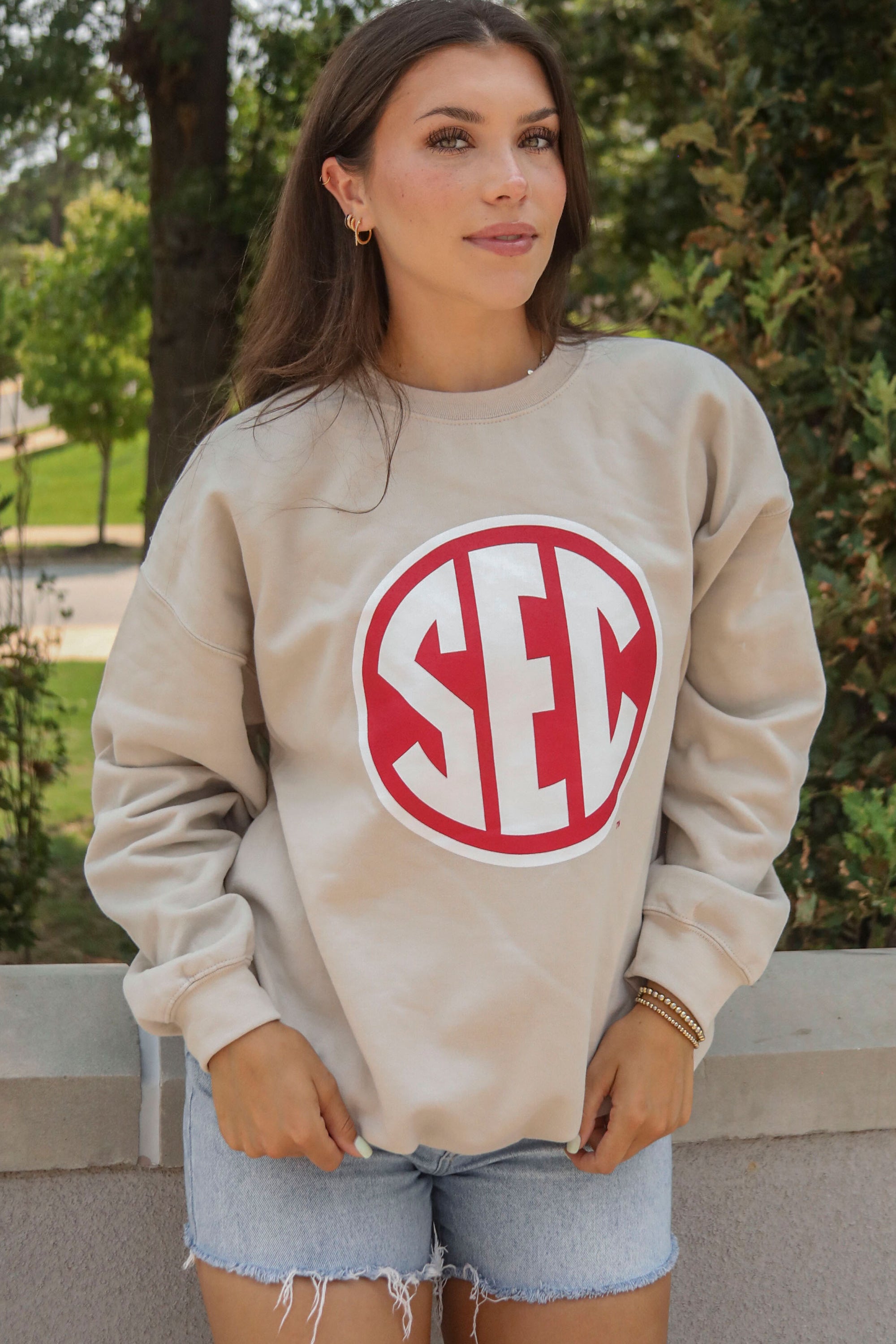 charlie southern: sec red emblem sweatshirt