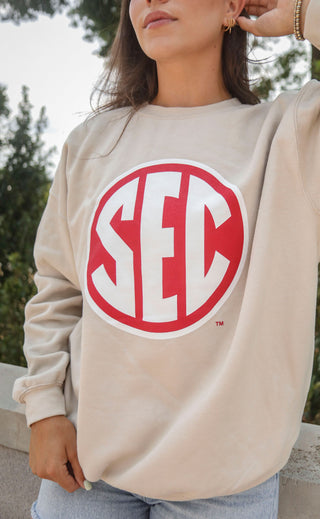 charlie southern: sec red emblem sweatshirt