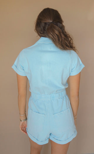 show me your mumu: cannon romper - spring blue denim – Riffraff show me your mumu: cannon romper - spring blue denim – Riffraff