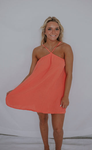 not strangers dress - coral