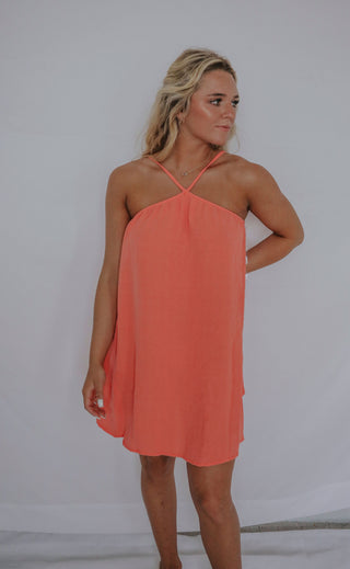 not strangers dress - coral