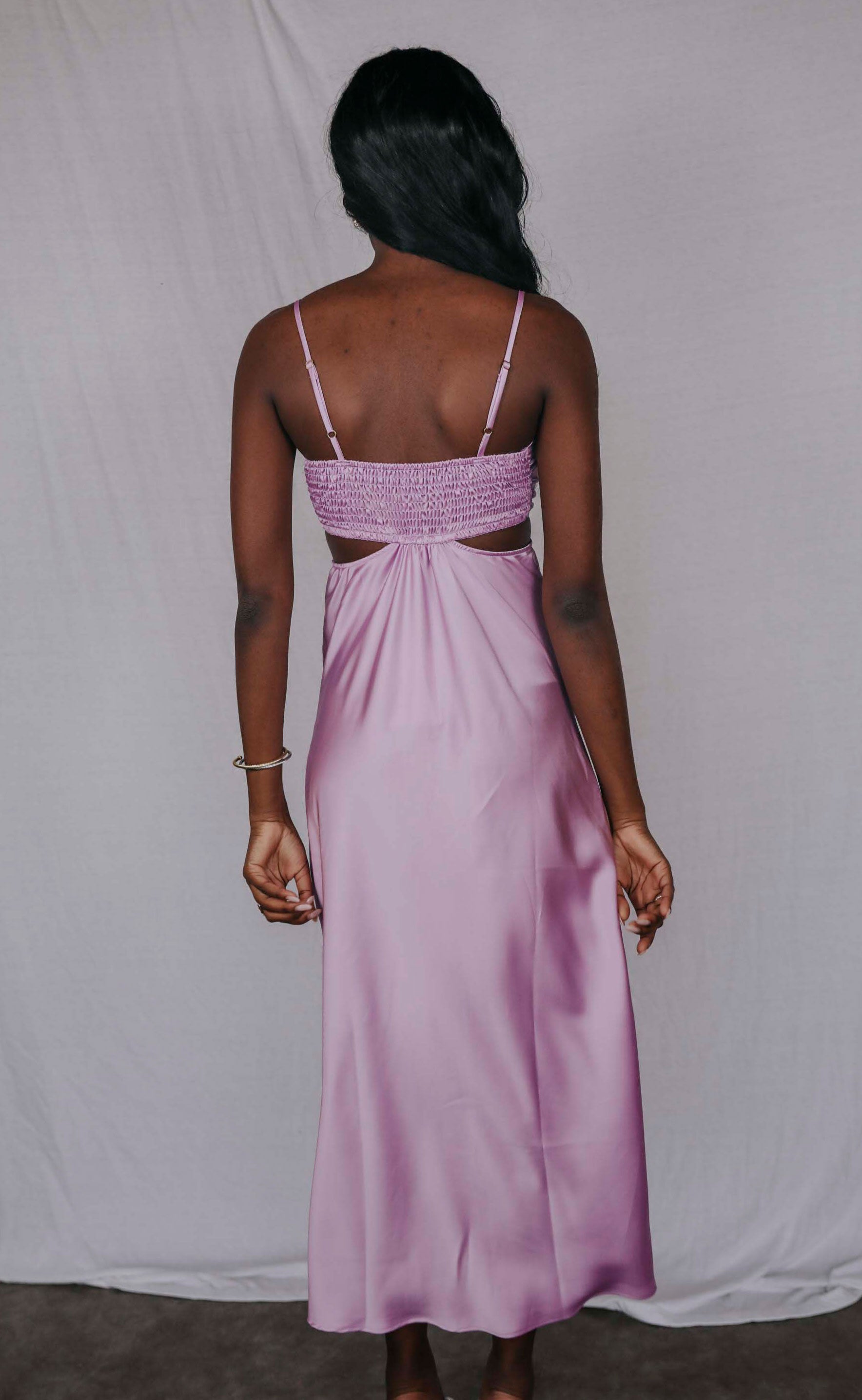 Famous Fit Satin Mini Dress Lilac