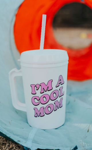 friday + saturday: cool mom insulated mug - 34 oz.