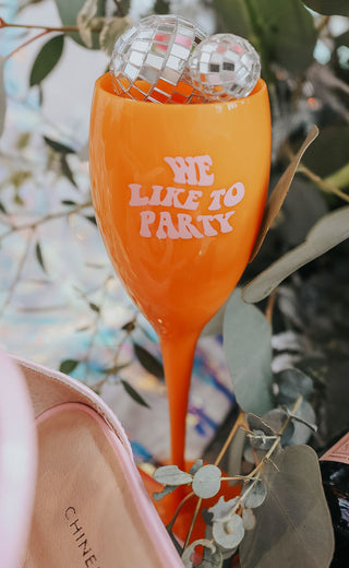 friday + saturday: we like to party champagne glass