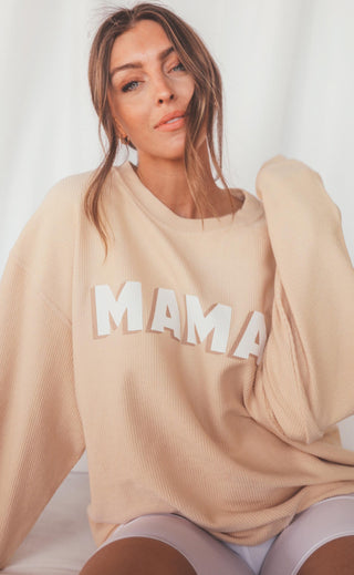 friday + saturday: mama corded sweatshirt