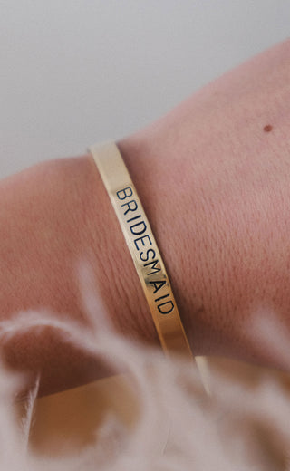 ab: hand stamped brass bracelet - bridesmaid
