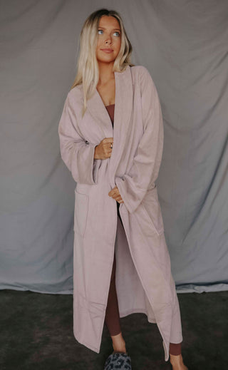 barefoot dreams: luxechic robe - faded rose