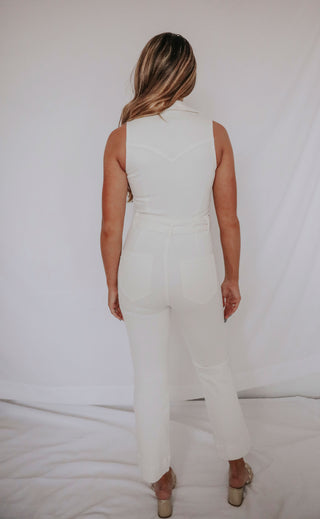 show me your mumu: jacksonville cropped jumpsuit - pearly white