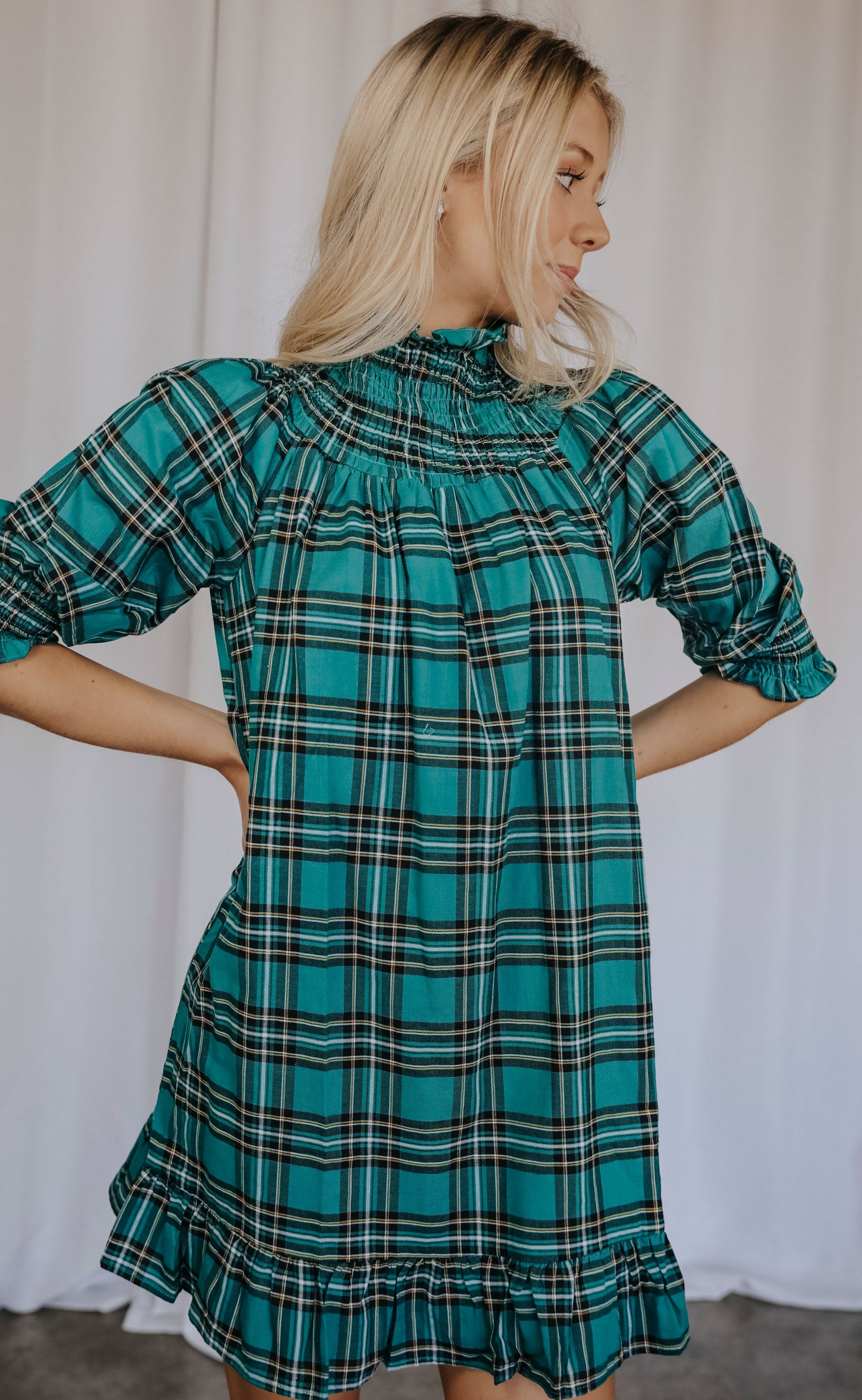 think about me plaid dress Riffraff