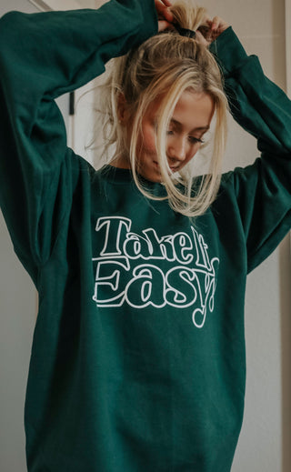 friday + saturday: take it easy sweatshirt