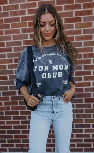 friday + saturday: fun mom club corded sweatshirt