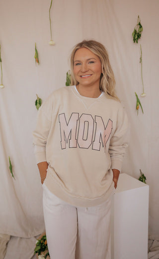 charlie southern: mom hi low sweatshirt - neutral