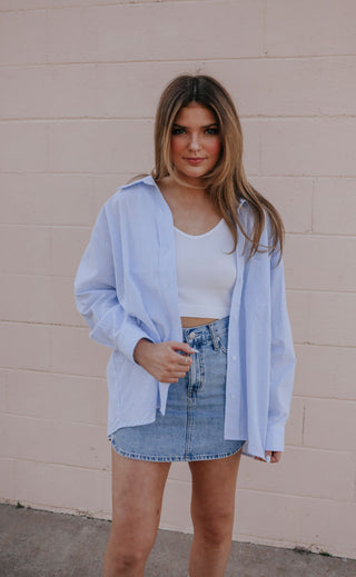 girl like me button down - blue