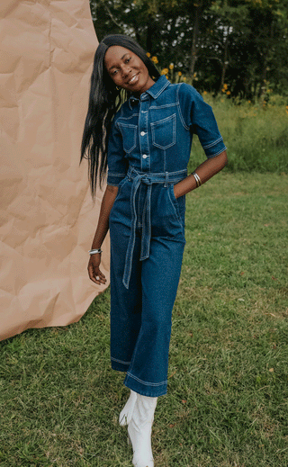 minkpink marjo denim jumpsuit