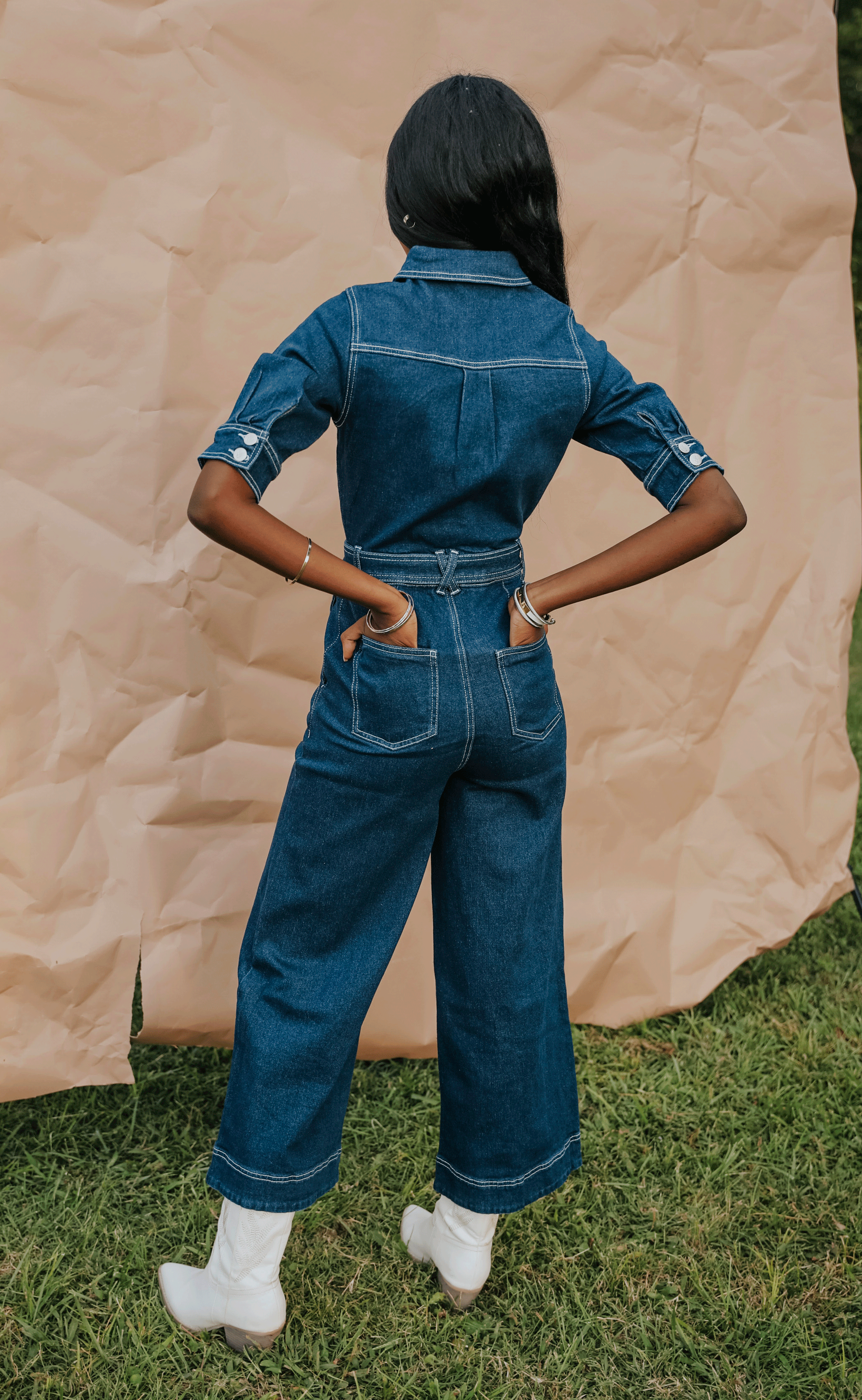 Minkpink denim jumpsuit deals