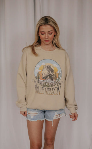 willie in the sky thrifted sweatshirt