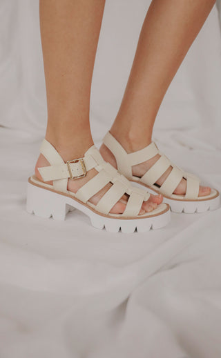 bc footwear: never ends lug sandal - off white