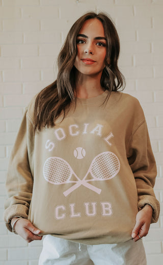 friday + saturday: social club racquet sweatshirt