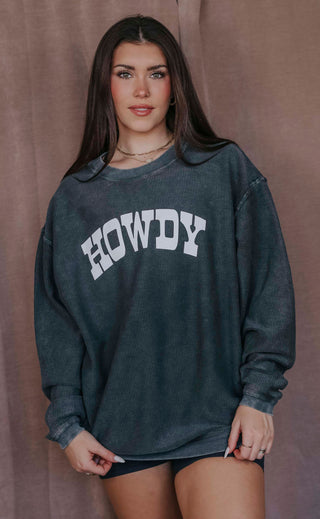 charlie southern: howdy corded sweatshirt